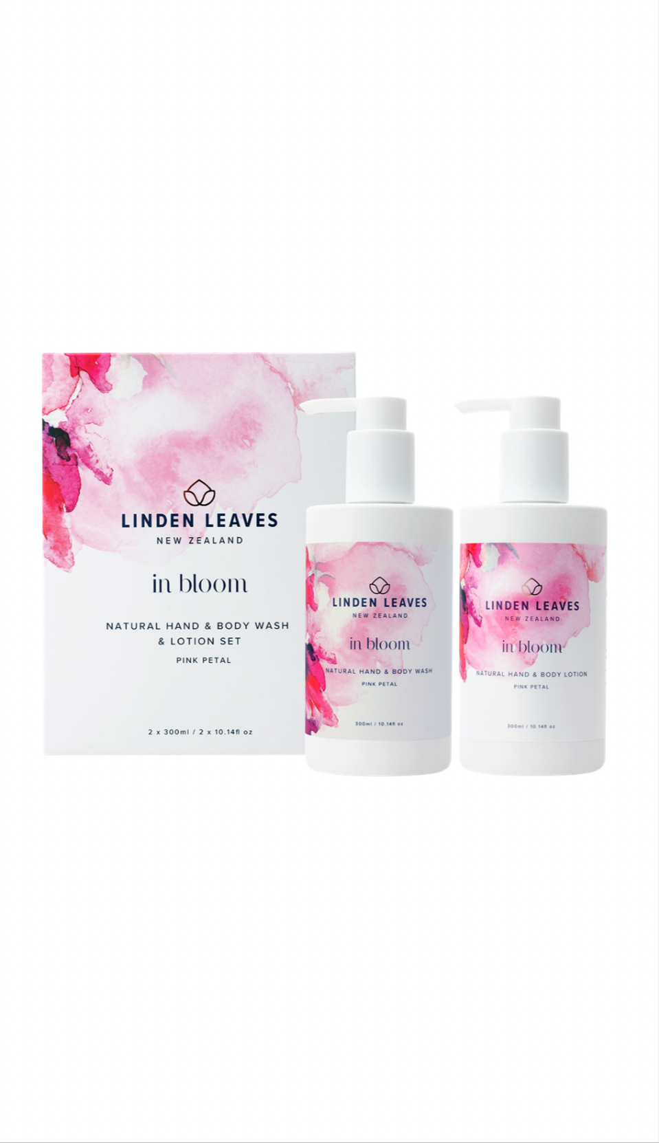 Linden Leaves Pink Petal Hand & Body Wash & Lotion Gift Set
