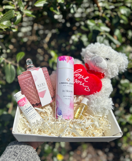 Love You Petite Gift Basket & Flowers